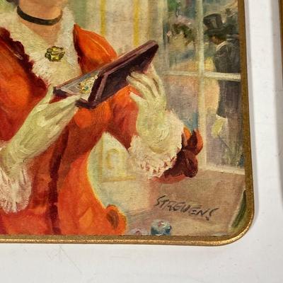 LOT 218: Vintage Collection - Purse Pin Money Bank, Trinket Boxes / Dishes, Win-El-Ware England Oversized Coasters, Decorative Mother...