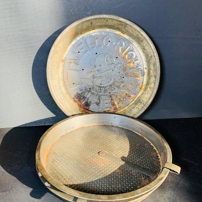 LOT 219: Vintage Kitchen Baking Pans, Sheet, Muffin Tins, Pie Pans, Sifters, Strainers and More