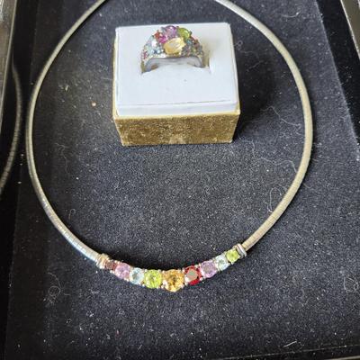 Multi-Stone Necklace and matching ring