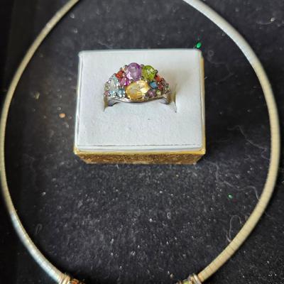 Multi-Stone Necklace and matching ring