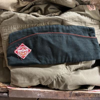 LOT 802: Boy Scout of America Collection: Uniforms, Canteens & Wooden Footlocker