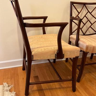 H1151 Pair of Antique Chinese Chippendale Arm Chairs