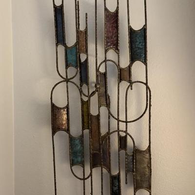 MCM Gilded Metal and Enamel Wall Sculpture