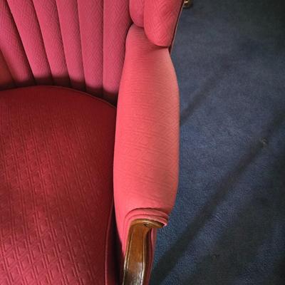 LOT 1L: Barrel Back Arm Chair with Accent Pillow