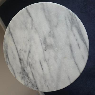 LOT 2L: Round Marble Top Plant Stand/Side Table