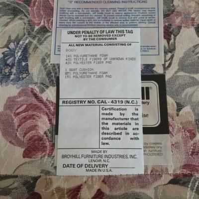 LOT 3L: Broyhill Queen Anne Style Arm Chair with Matching Ottoman