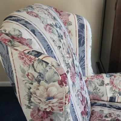 LOT 3L: Broyhill Queen Anne Style Arm Chair with Matching Ottoman