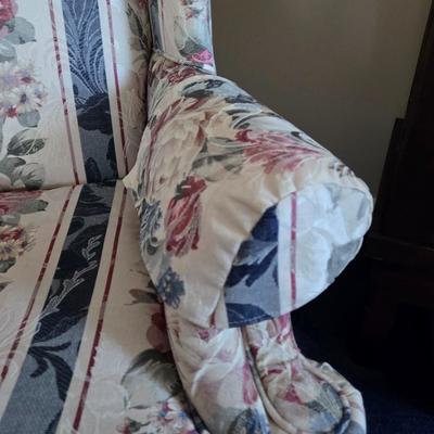 LOT 3L: Broyhill Queen Anne Style Arm Chair with Matching Ottoman