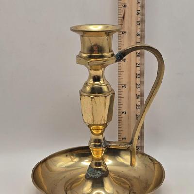 LOT 5L: Assortment of Brass Colored Candlestick Holders
