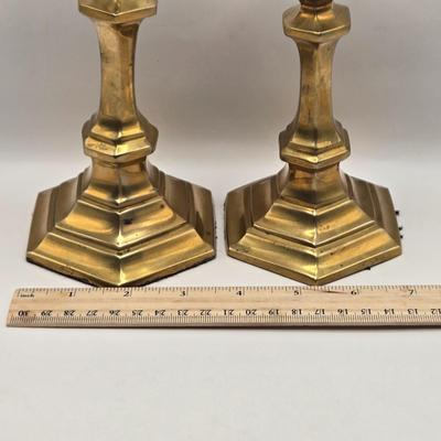 LOT 5L: Assortment of Brass Colored Candlestick Holders