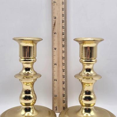 LOT 5L: Assortment of Brass Colored Candlestick Holders