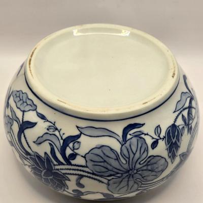 LOT 7L: Willow Blue Series 7 Pitcher, Unknown Make Pot with Lid, Formalities by Baum Bros. Vase, Small Bombay Bowl