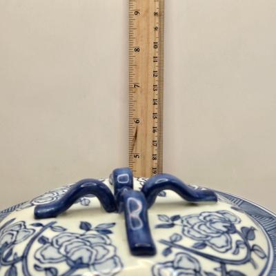 LOT 7L: Willow Blue Series 7 Pitcher, Unknown Make Pot with Lid, Formalities by Baum Bros. Vase, Small Bombay Bowl