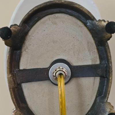 LOT 8L: Unknown Maker Blue and White Flowered Lamp, Victoria Ware Bowl & Small Pitcher