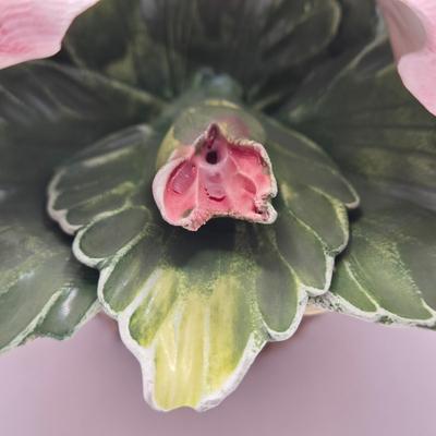 LOT 12L: Vintage Capodimonte Porcelain Rose Basket