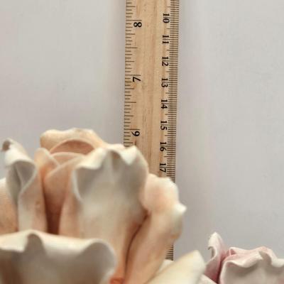 LOT 12L: Vintage Capodimonte Porcelain Rose Basket