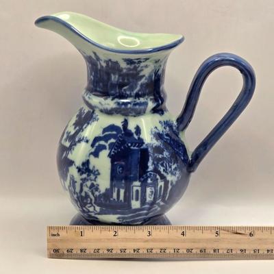 LOT 14L: Hand Made Pitcher with Makers Wording on Bottom, Victoria Ware Pitcher, & Unknown Maker Two Handled Bowl