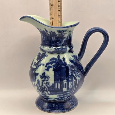 LOT 14L: Hand Made Pitcher with Makers Wording on Bottom, Victoria Ware Pitcher, & Unknown Maker Two Handled Bowl