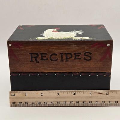 LOT 16L: Hand Painted Country Decor & Recipe Box