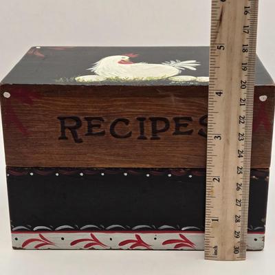 LOT 16L: Hand Painted Country Decor & Recipe Box