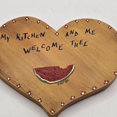 LOT 16L: Hand Painted Country Decor & Recipe Box