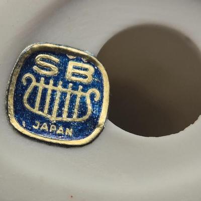 LOT 17L: Shades of Blue & White Bowl; Appears to be Hand Made, Boy Playing Flute Figurine, Small Schmid Brothers Angel, Two Willow...