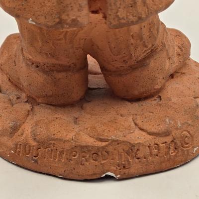 LOT 17L: Shades of Blue & White Bowl; Appears to be Hand Made, Boy Playing Flute Figurine, Small Schmid Brothers Angel, Two Willow...