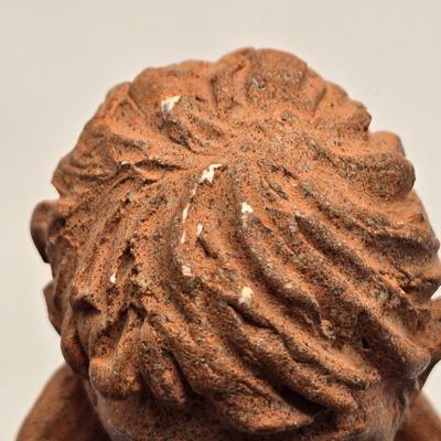 LOT 17L: Shades of Blue & White Bowl; Appears to be Hand Made, Boy Playing Flute Figurine, Small Schmid Brothers Angel, Two Willow...