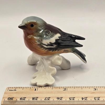 LOT 17L: Shades of Blue & White Bowl; Appears to be Hand Made, Boy Playing Flute Figurine, Small Schmid Brothers Angel, Two Willow...