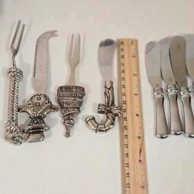 LOT 19L: Holiday Serving Ware Including Square Platter, Crystal Butter Dish, Silver Plated Cake Server, Cranberry Server Set, & More