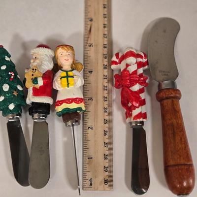 LOT 19L: Holiday Serving Ware Including Square Platter, Crystal Butter Dish, Silver Plated Cake Server, Cranberry Server Set, & More