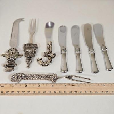 LOT 19L: Holiday Serving Ware Including Square Platter, Crystal Butter Dish, Silver Plated Cake Server, Cranberry Server Set, & More