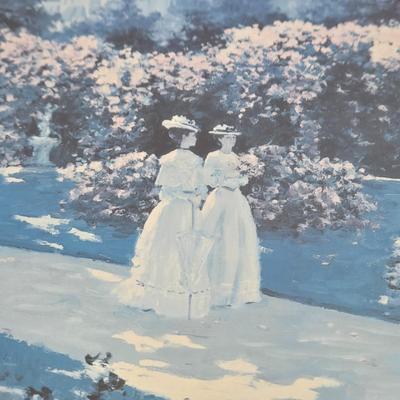 LOT 21L: Victorian Framed Art "Sisters", Victorian Print with Mother & Child, "Spring" Print, & Clayton Hayes...