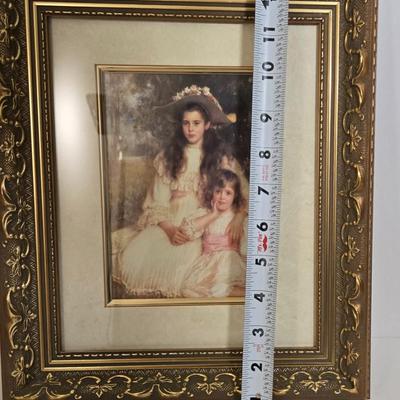 LOT 21L: Victorian Framed Art "Sisters", Victorian Print with Mother & Child, "Spring" Print, & Clayton Hayes...