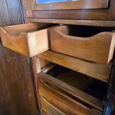 LOT 22L: Antique Solid Wood Armoire