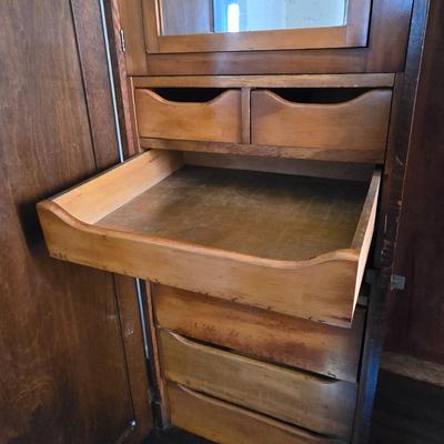 LOT 22L: Antique Solid Wood Armoire