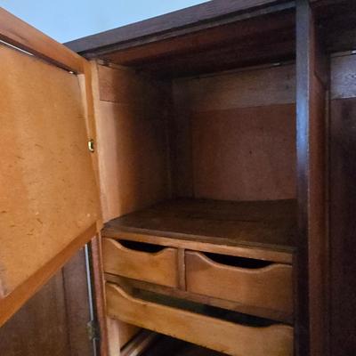 LOT 22L: Antique Solid Wood Armoire