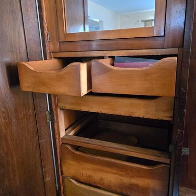LOT 22L: Antique Solid Wood Armoire