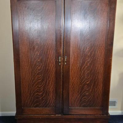 LOT 22L: Antique Solid Wood Armoire