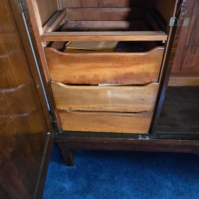 LOT 22L: Antique Solid Wood Armoire