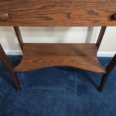 LOT 25L: Small Antique Solid Wood Secretary Desk