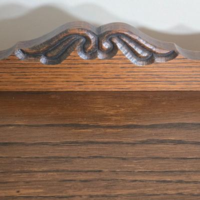 LOT 25L: Small Antique Solid Wood Secretary Desk