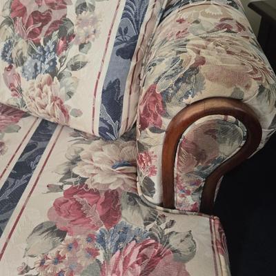 LOT 27L: Broyhill 3 Seat Sofa with 2 Accent Pillows