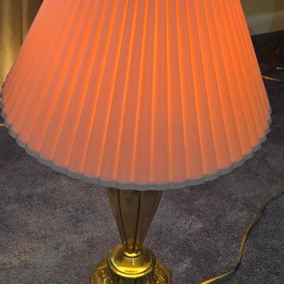 LOT 30L: Two Brass Toned Table Lamps