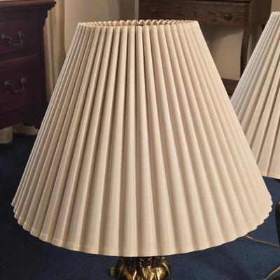 LOT 30L: Two Brass Toned Table Lamps