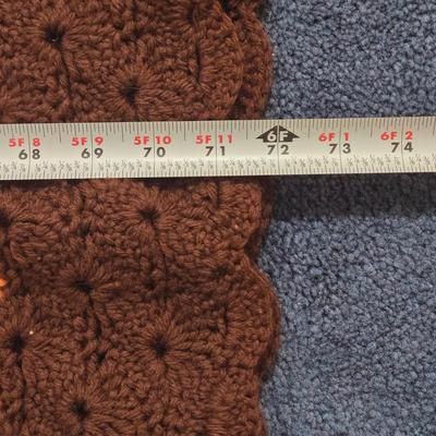 LOT 32L: Two Hand Crocheted Afghan Blankets & Reversible Leaf Blanket