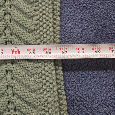 LOT 32L: Two Hand Crocheted Afghan Blankets & Reversible Leaf Blanket