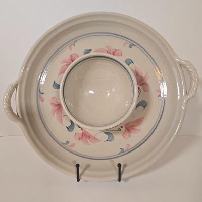 LOT 35D: Deviled Egg Plate, & Two Handled Chip/Veggies/Fruit and Dip Platter