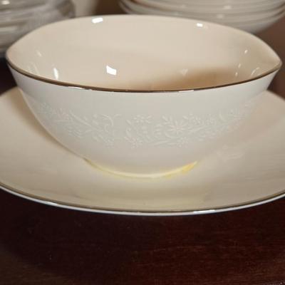 LOT 36D: Complete Set of Noritake Ivory China ; Lorelei Pattern with Some Extra Pieces