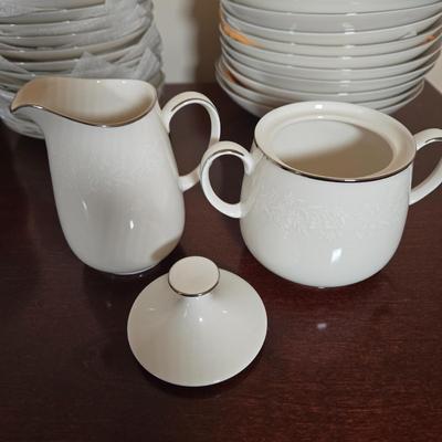 LOT 36D: Complete Set of Noritake Ivory China ; Lorelei Pattern with Some Extra Pieces
